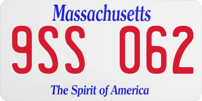 MA license plate 9SS062