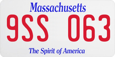 MA license plate 9SS063