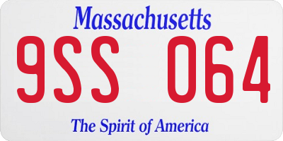 MA license plate 9SS064