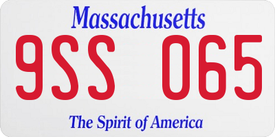 MA license plate 9SS065