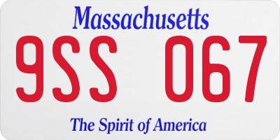 MA license plate 9SS067
