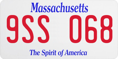 MA license plate 9SS068