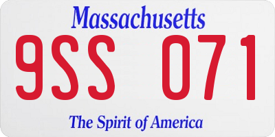 MA license plate 9SS071