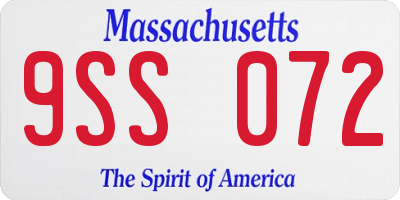 MA license plate 9SS072