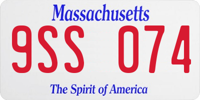 MA license plate 9SS074