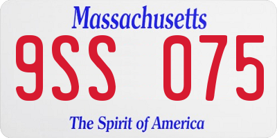 MA license plate 9SS075