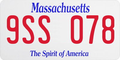 MA license plate 9SS078