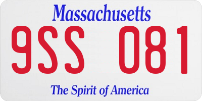 MA license plate 9SS081