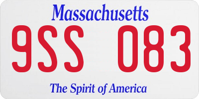 MA license plate 9SS083