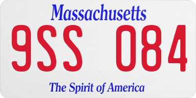 MA license plate 9SS084