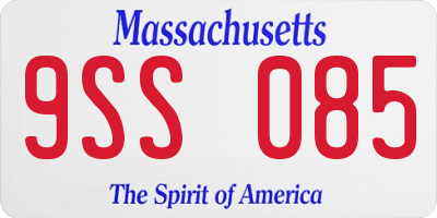 MA license plate 9SS085