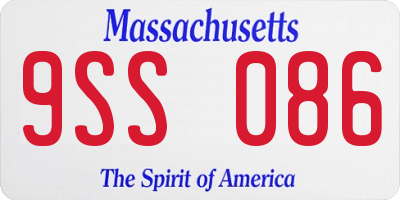 MA license plate 9SS086