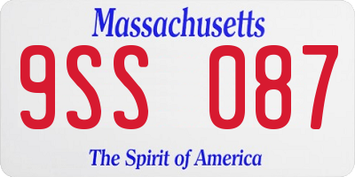 MA license plate 9SS087