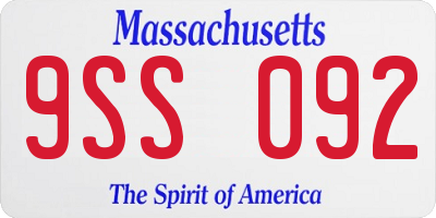 MA license plate 9SS092