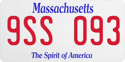 MA license plate 9SS093