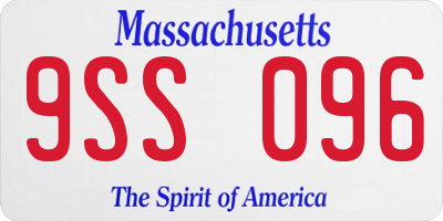 MA license plate 9SS096