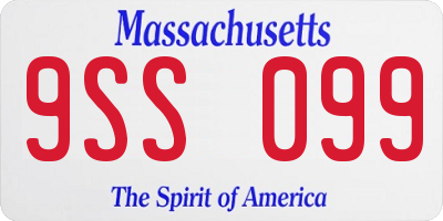 MA license plate 9SS099