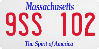 MA license plate 9SS102