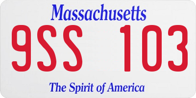 MA license plate 9SS103