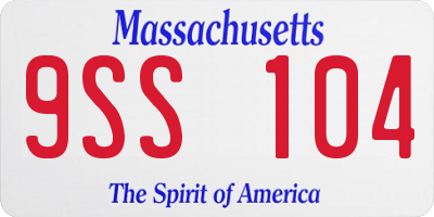 MA license plate 9SS104