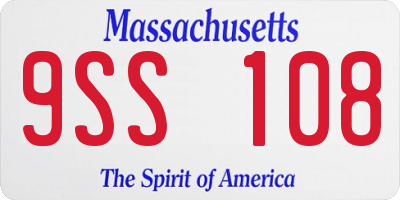 MA license plate 9SS108