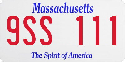 MA license plate 9SS111