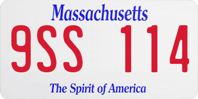 MA license plate 9SS114