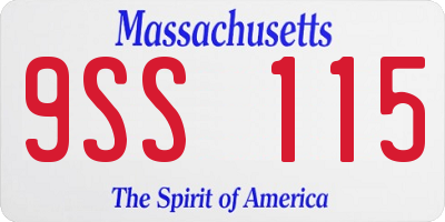 MA license plate 9SS115