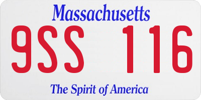 MA license plate 9SS116