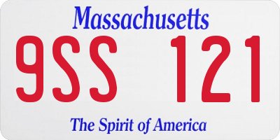 MA license plate 9SS121