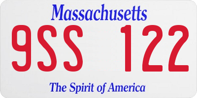 MA license plate 9SS122