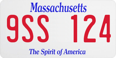 MA license plate 9SS124