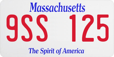 MA license plate 9SS125