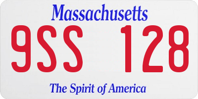 MA license plate 9SS128