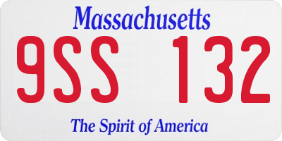 MA license plate 9SS132