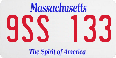 MA license plate 9SS133