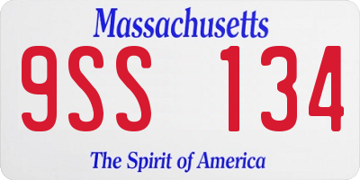 MA license plate 9SS134