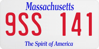 MA license plate 9SS141