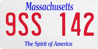 MA license plate 9SS142