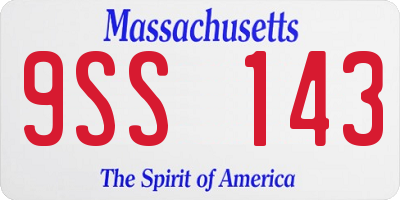 MA license plate 9SS143