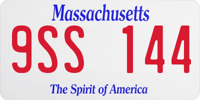 MA license plate 9SS144