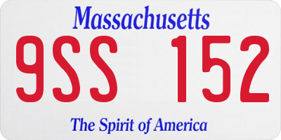 MA license plate 9SS152