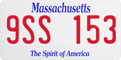 MA license plate 9SS153