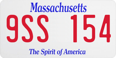 MA license plate 9SS154