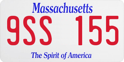 MA license plate 9SS155