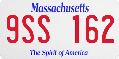 MA license plate 9SS162