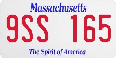 MA license plate 9SS165