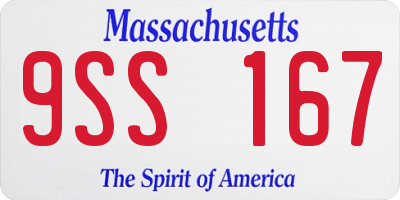 MA license plate 9SS167