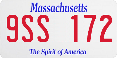 MA license plate 9SS172