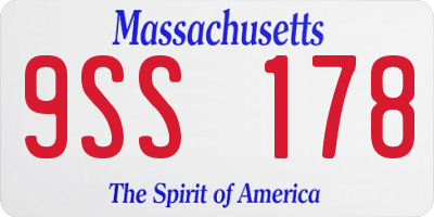 MA license plate 9SS178